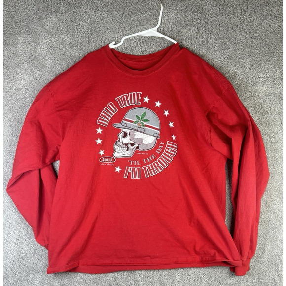Ohio True Shirt Men's Extra Large Graphic Tee Long Sleeve Red Smack - Picture 1 of 7